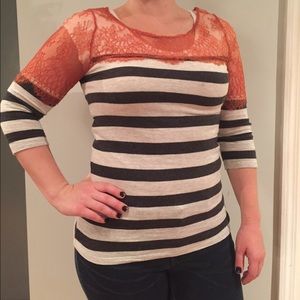 Anthropologie knit and lace top
