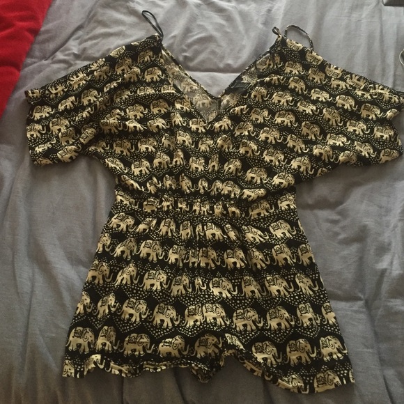 Vintage Elephant Print Romper