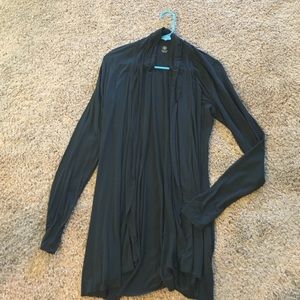 Gaiam drape front long sweater