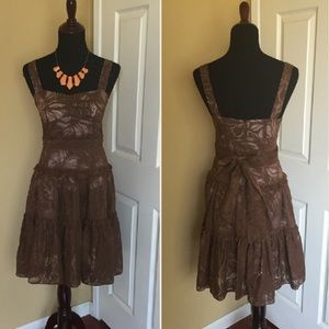 💥 New BCBG Paris Brown Coffee Summer Dress