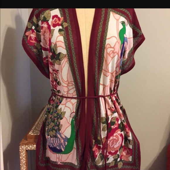 Moth Anthropologie peacock kimono