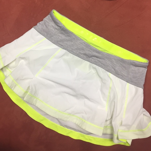 Lululemon White Athletic Unlined Skirt