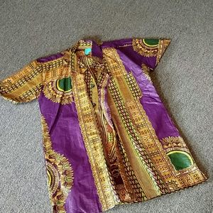 Handmade size medium African man shirt button-down