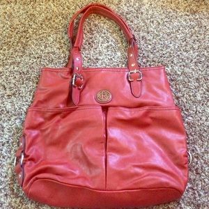 Red Leather Relic Tote Purse