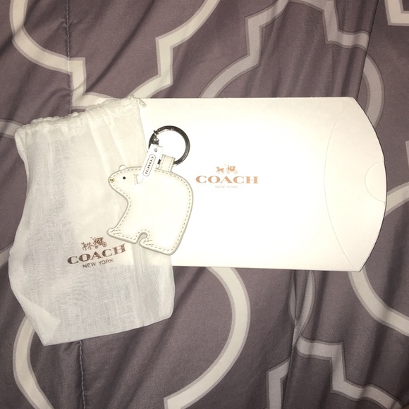 Coach polar bear keychain