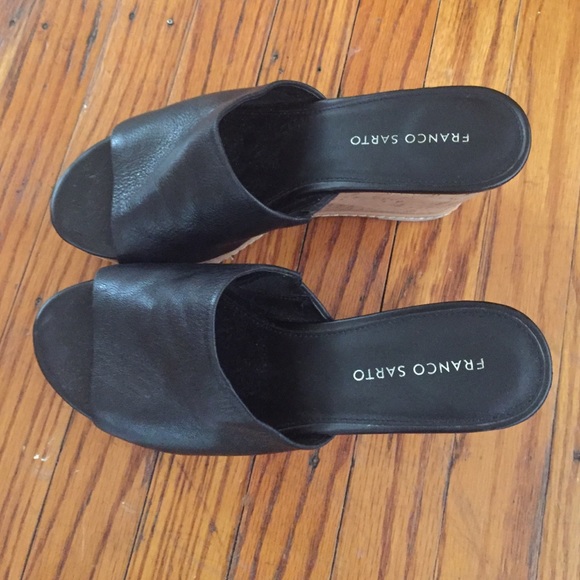 Franco Sarto black platform sandals