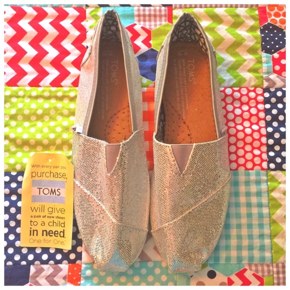 Silver Glitter Toms