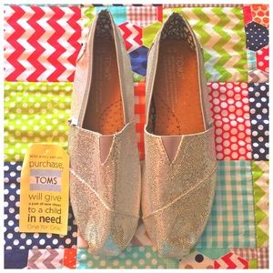Silver Glitter Toms