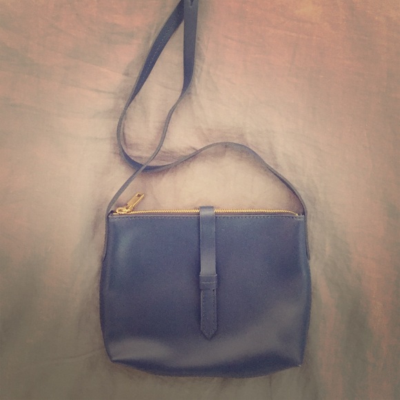 J. Crew navy and gold cross body bag