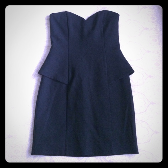Sweetheart Peplum Black Bustier Cocktail Dress