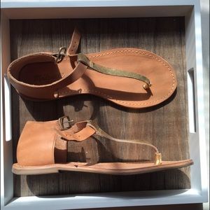 Madewell Gold & Tan Leather Sandals