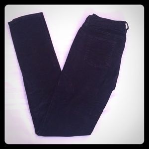 Black Skinny Leg Corduroy Pants