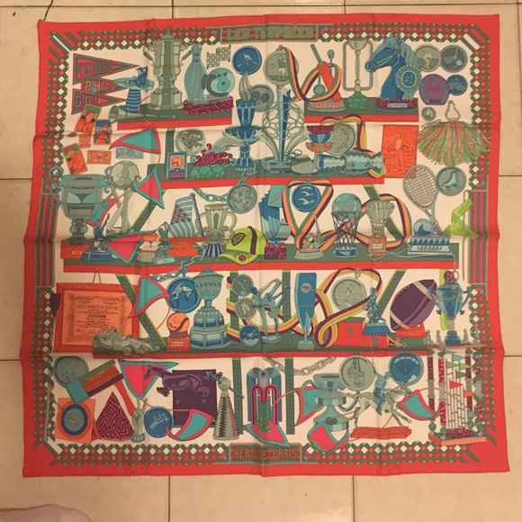 Hermes "Les Trophees" 90cm silk scarf
