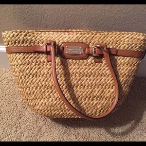 Micheal Kors Hamilton Straw Bag.