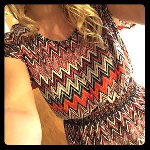 Multicolor chevron high-low top