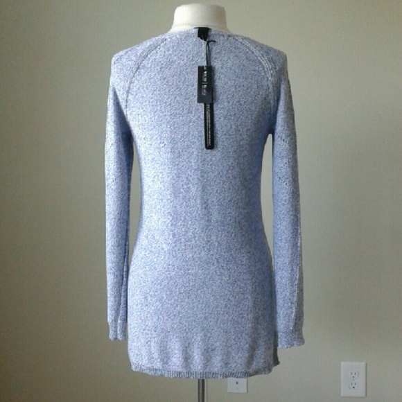 Vee neck raglan tunic pullover sweater - Picture 2 of 3