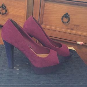 Magenta purple and blue heel, candies size 7