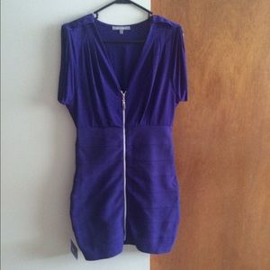 WOW Couture Dress (Large, Purple, Bandage Zipper)