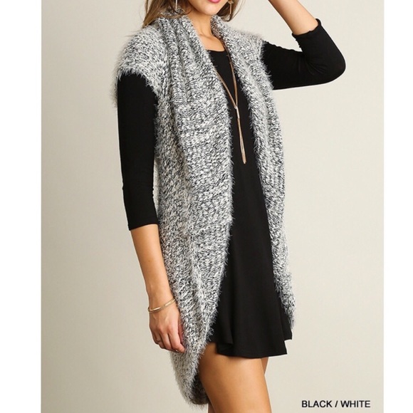 🔻LAST🔺Black white vest with shawl collar - Picture 3 of 4