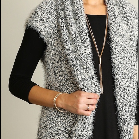 🔻LAST🔺Black white vest with shawl collar - Picture 4 of 4