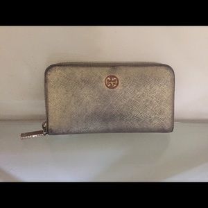 Tory Burch Gold Wrap Around Wallet