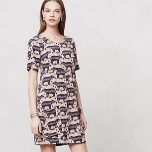 Anthropologie Maeve Zola Bear print shift dress