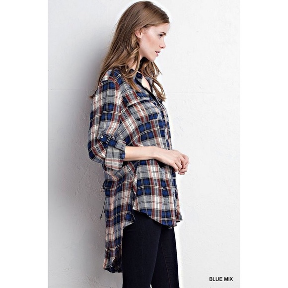 •FINAL PRICE• Something Borrowed Plaid Top - Picture 4 of 4
