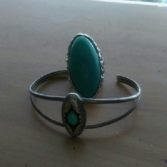 Sterling silver bracelet and ring
