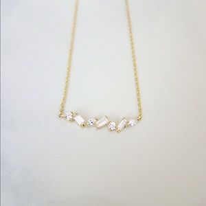 Glam glitter bar necklace