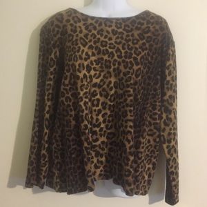 Jones New York Leopard  Print Top