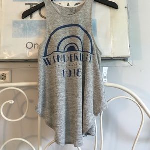 Small gray graphic tank