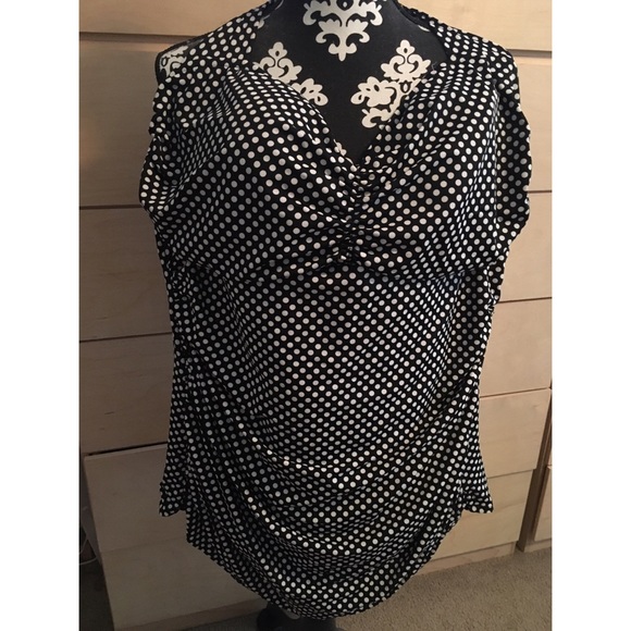 Catalina Other - Plus size polka dot halter swim dress