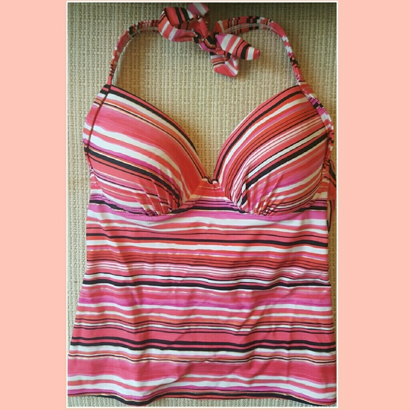 Red Striped Halter Tankini