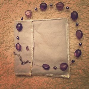 Red Envelope purple stone and silver necklace.