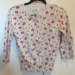 Vintage flower design cardigan