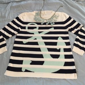 Crewcuts girls striped anchor sweater, Sz 14