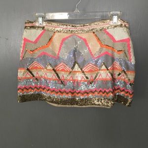 ALLSAINTS hand beaded mini skirt