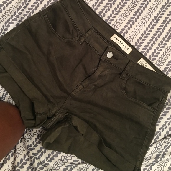 Olive green high waist shorts
