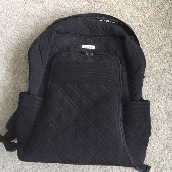 vera bradley black quilted laptop backpack