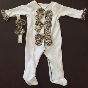 Dressed to Drool Footie with Bow