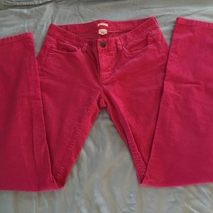 J. Crew women's hot pink matchstick corduroys 28R
