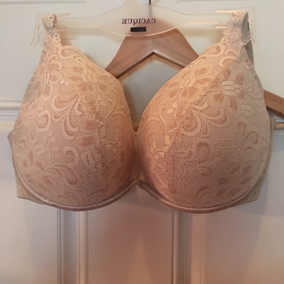 Cacique plunge ivory lace bra.