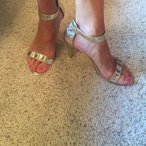 Gold Ankle Strap Sandal.