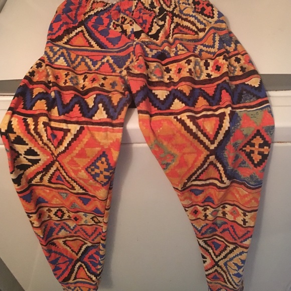 Orange multicolored Stretch leggings