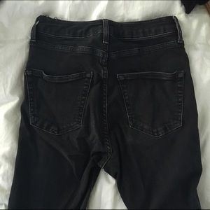 Black wash topshop moto frayed hem jeans