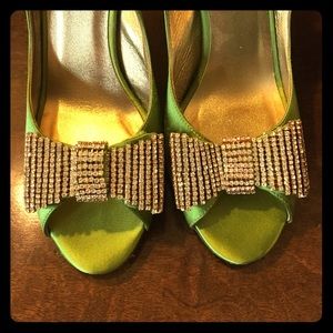 Kate Spade slingback heels with sparkly bow