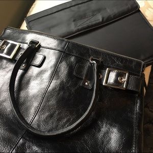 Wilson's Leather Satchel With Laptop Sleeve