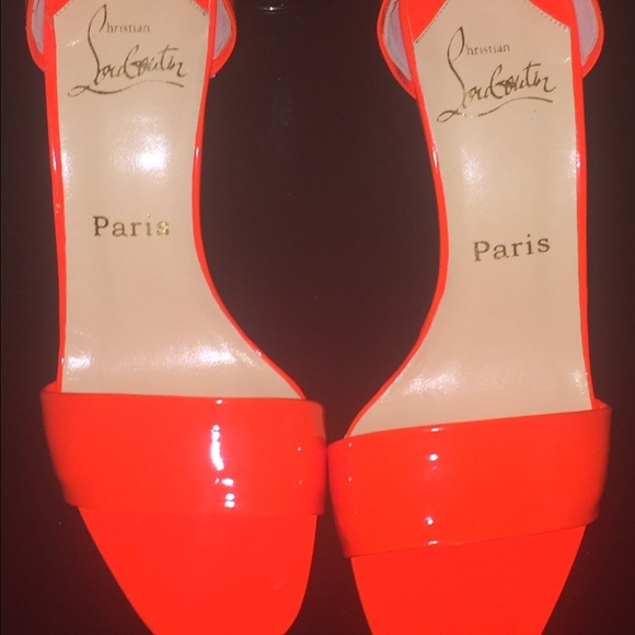 Christian Louboutin Tangerine Peep-toe heels - Picture 1 of 4