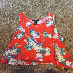Orange floral crop top