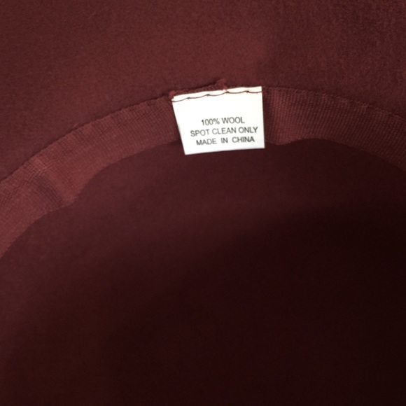 Maroon Felt Floppy Boho Hat - Picture 2 of 4